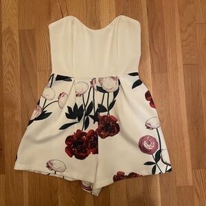 white romper With Flowers Size Small